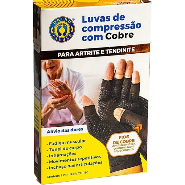 Luvas De Compressão Com Cobre Para Artrite E Tendinite - Image 2
