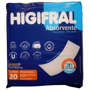 Absorvente Incontinência Moderada Higifral 20Un - Higifra