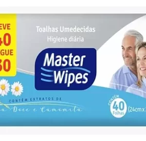 Toalha Umedecida Master Wipers Adulto Higiene Diária