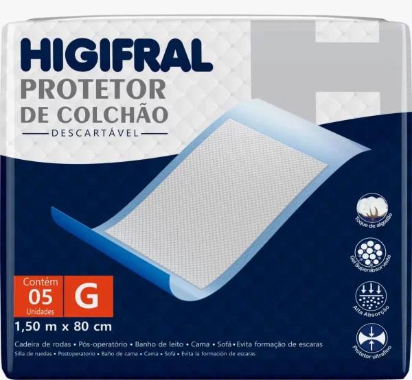 Protetor De Colchão Lençol Descartável Geriatrico Higifral M e G