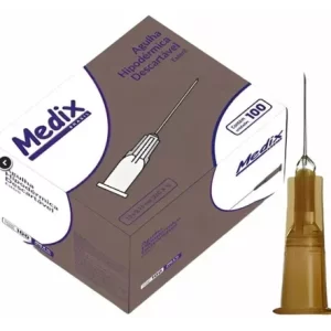 Agulha Hipodérmica Descartável 13x0,45MM (26Gx1/2) - Caixa com 100 un.