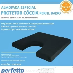 Almofada Assento Protetor Cóccix Latex Perfil Baixo Perfetto