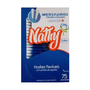 Hastes Flexíveis com Pontas de Algodão - 75 Unidades - Nathy