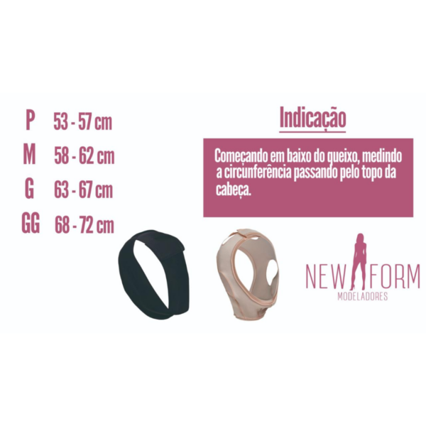 Mascara Facial Pós Cirurgica - bege Fechada Na Orelha New Form - Image 2